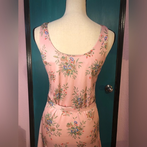 Vintage Baby Pink Floral Sleeveless Belted DressSize S/M - Picture 11 of 16